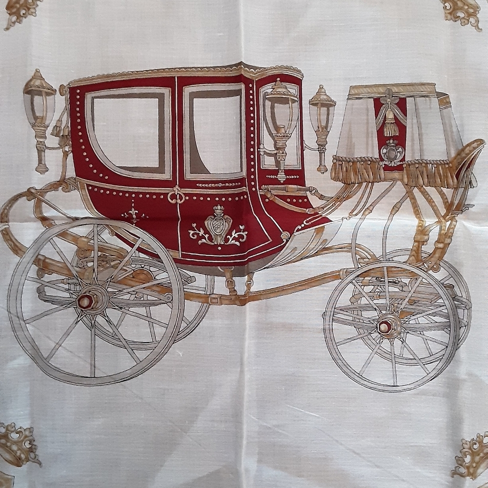 Celine Carriage Print Cotton Scarf - Picture 4 of 4